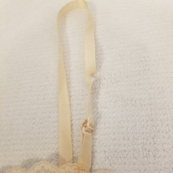 Vintage Beige/Nude Lace Slip Dress Kayser Bow Chemise Night Gown Made in Canada - Picture 4 of 12